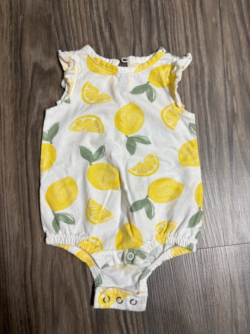 Carter's just one you White and Yellow Print Baby romper and dress with shorts
